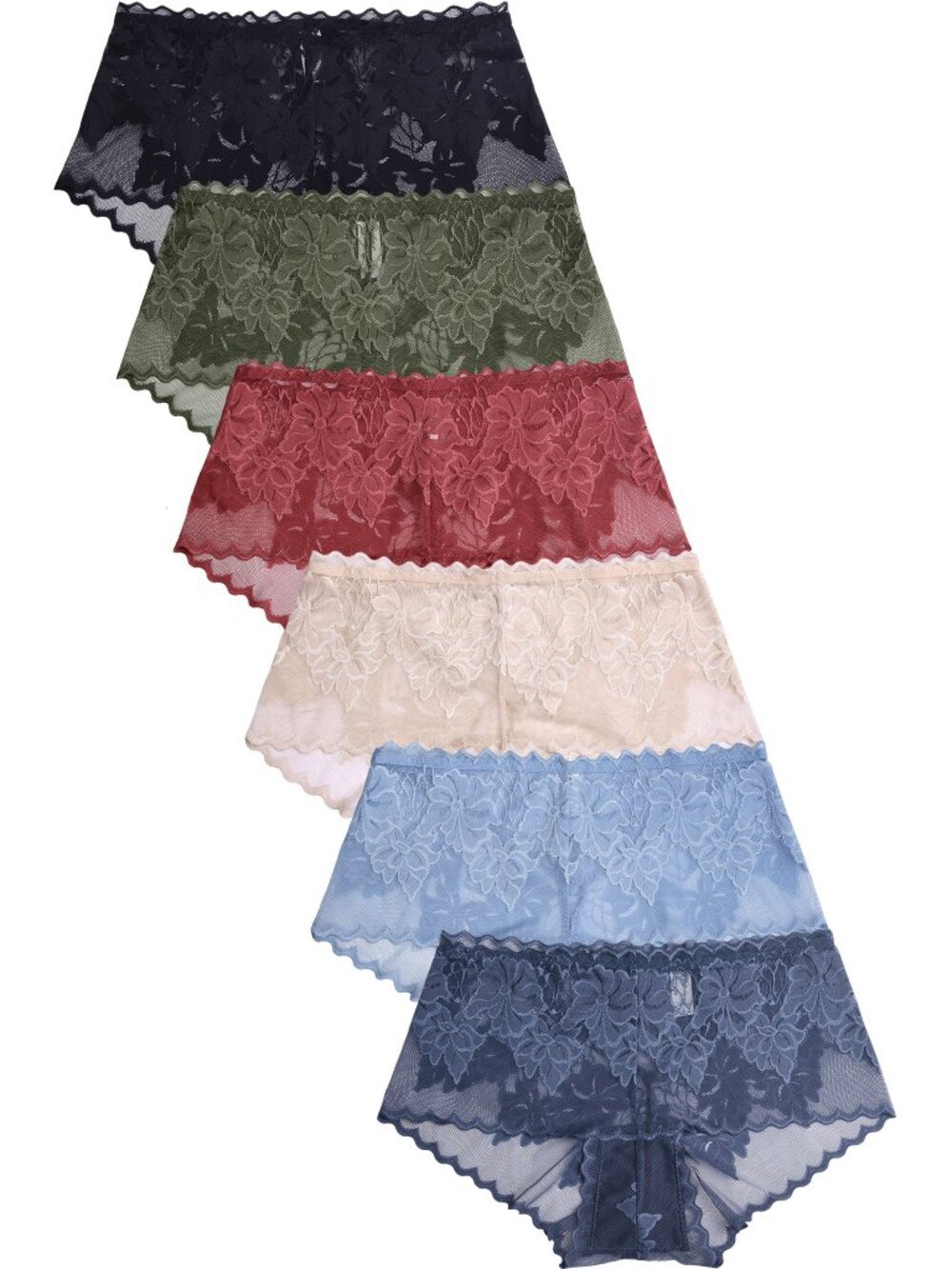 $10 SALE PACK OF 6 Women's Allover Lace Solid Hipster Panty (LP9065LH)